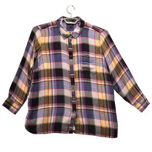 Talbots Button‎ Up Shirt Flannel Plaid 2XP